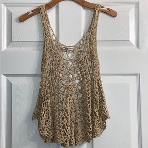 Altar’d State S tan crochet tank